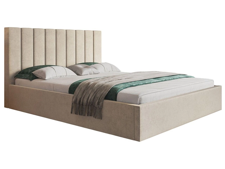 Polsterbett mit Bettkasten und Lattenrost 120x200 Sesto Beige