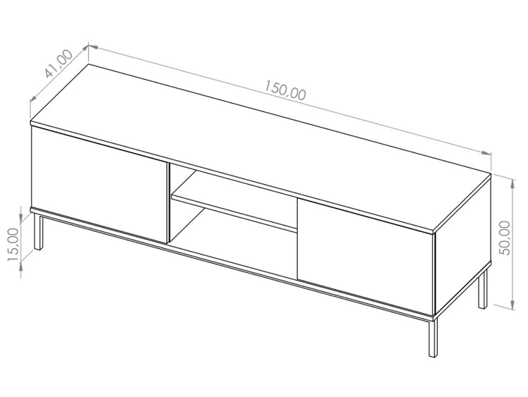 TV-Lowboard mit Türen 150 cm Soroko Schwarz
