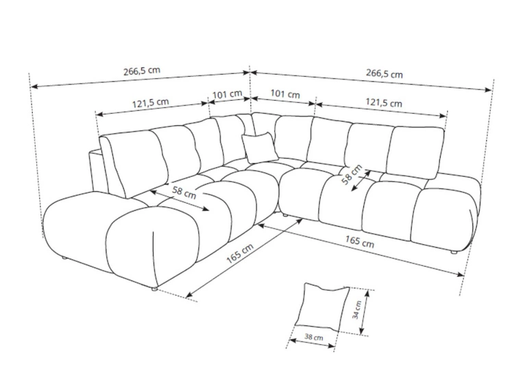 Ecksofa mit Schlaffunktion und Bettkasten Links Kair Grau