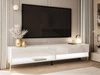 TV-Schrank für das Wohnzimmer 180 cm mit goldenen Metallbeinen und LED-Beleuchtung Aurelie Weiß Hochglanz
