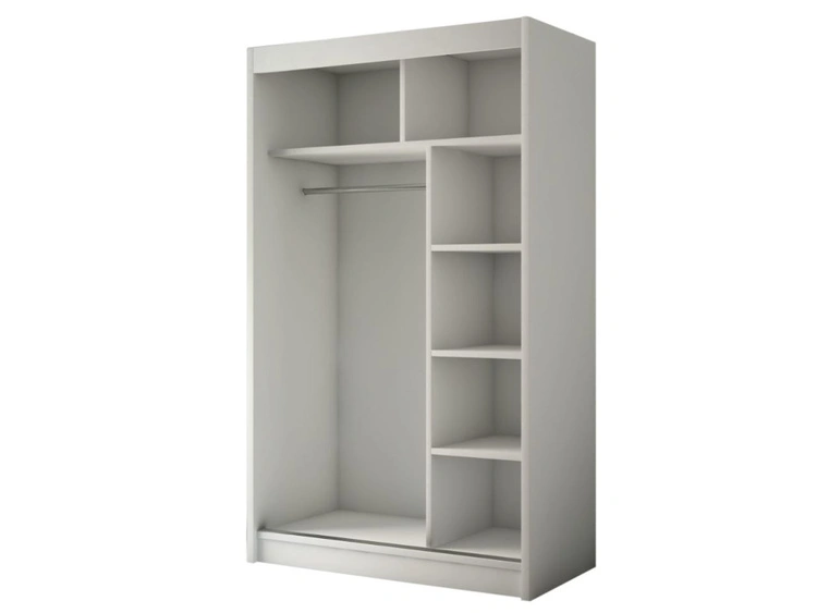Schiebetürenschrank mit Lamellen 120 cm Loreto Schwarz