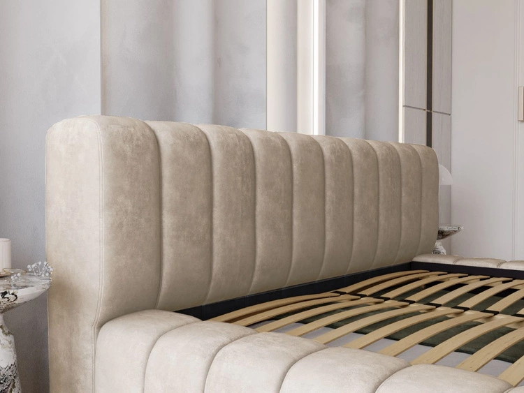 Polsterbett mit Bettkasten und Lattenrost 120x200 Italia Beige