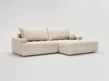 Ecksofa L-Form mit Schlaffunktion und Bettkasten Havi Rechts Hellbeige