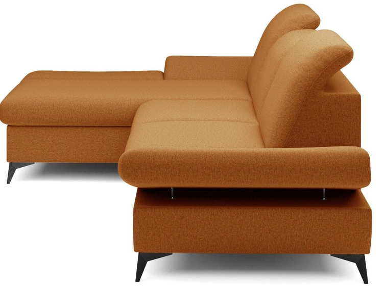 Ecksofa L-Form Links mit Schlaffunktion und Bettkasten Hannover Orange