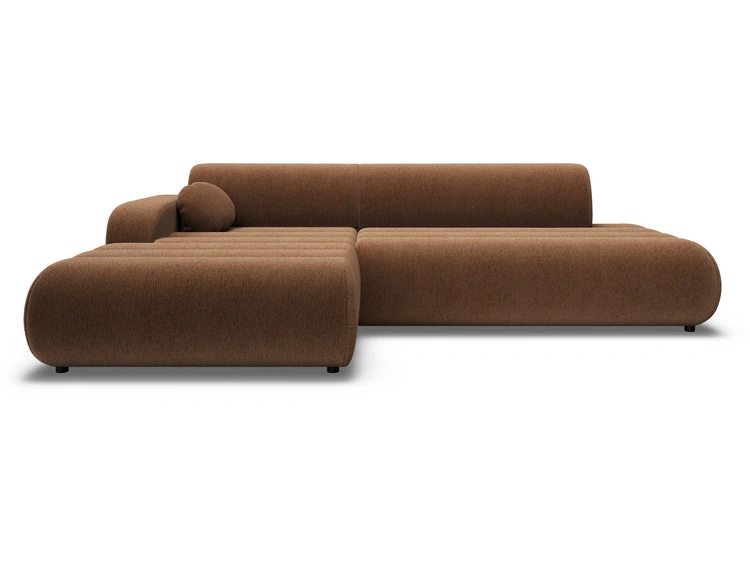 Ecksofa L-Form mit Schlaffunktion und Bettkasten Lisso Links Terrakotta