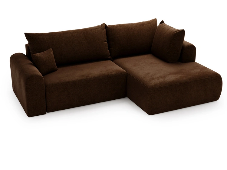 Ecksofa L-Form mit Schlaffunktion und Bettkasten Savana Bis Braun