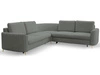 Ecksofa L-Form Links mit Schlaffunktion und Bettkasten Limon Grau