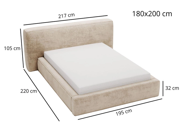 Polsterbett mit Bettkasten und Lattenrost 180x200 Monza Dunkelgrau