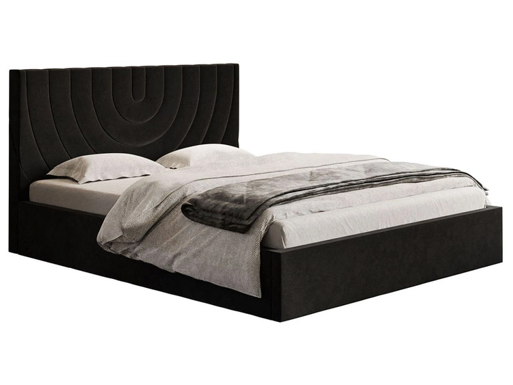 Polsterbett mit Bettkasten und Lattenrost 180x200 Corti Schwarz