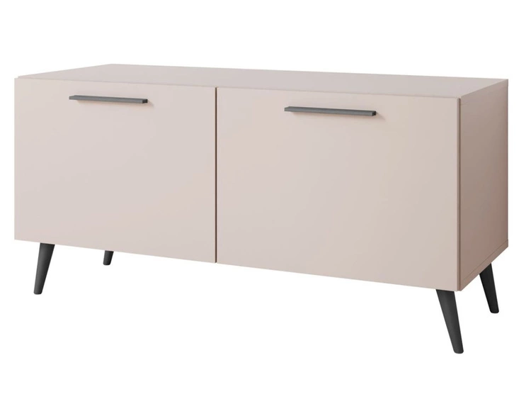 TV-Lowboard mit Türen auf Schwarzen Metallbeinen 100 cm Noaé Kaschmir