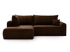 Ecksofa L-Form mit Schlaffunktion und Bettkasten Savana Bis Braun