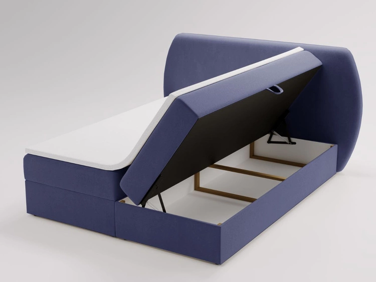 Boxspringbett mit Bettkasten 160x200 Bogota Dunkelblau