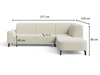 Ecksofa L-Form Links Regento Bouclé-Stoff Weiß 
