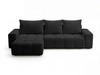 Ecksofa L-Form mit Schlaffunktion und Bettkasten Bresso Schwarz