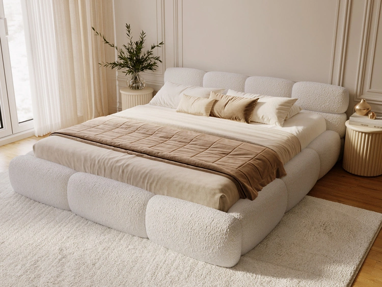 Polsterbett mit Bettkasten und Bettrost 120x200 Sweet Low Beige
