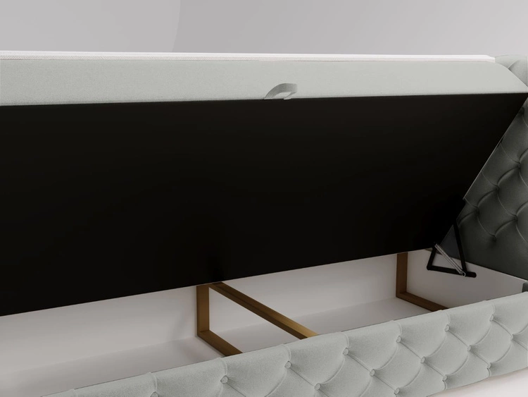 Boxspringbett mit Bettkasten 180x200 Canolo Hellgrau