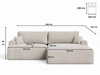Ecksofa L-Form mit Schlaffunktion und Bettkasten Serene Rechts Hellbeige