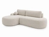 Ecksofa L-Form Links mit Schlaffunktion und Bettkasten Aurio O Creme