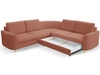 Ecksofa L-Form Links mit Schlaffunktion und Bettkasten Limon Orange