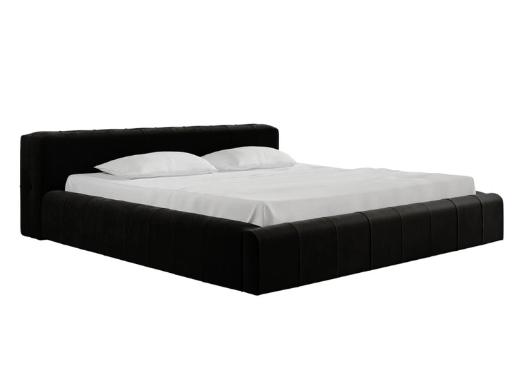 Polsterbett mit Bettkasten und Lattenrost 160x200 Lipari Schwarz
