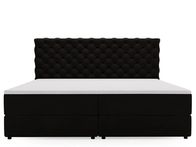 Boxspringbett mit Bettkasten 200x200 Bergamo Schwarz