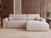 Ecksofa L-Form mit Schlaffunktion und Bettkasten Savana Rechts Bouclé-Stoff Creme