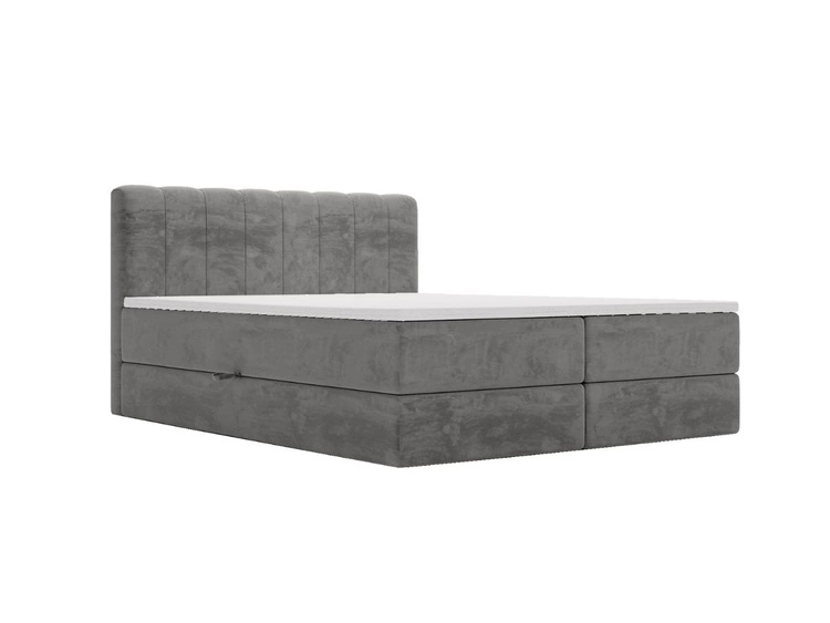 Boxspringbett mit Bettkasten 140x200 Forte Grau