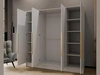 Kleiderschrank mit Spiegel 200 cm Lucca Weiß mit goldenen Griffen