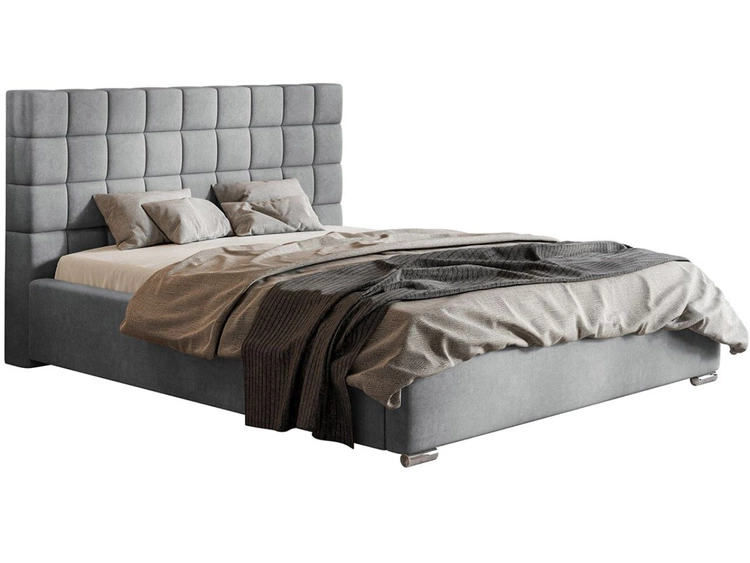 Polsterbett mit Bettkasten und Lattenrost 120x200 Terra Hellgrau