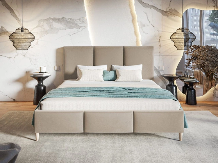 Polsterbett mit Lattenrost 120x200 Trio Beige