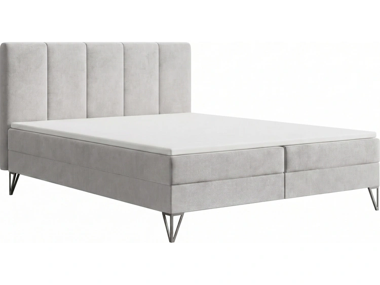 Boxspringbett mit Bettkasten 140x200 Vendi grau