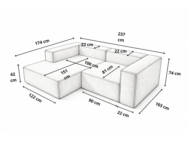 Ecksofa L Links Vellaro Braun