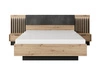 Holzbett mit Kopfteil 160x200 Turia Eiche Artisan, Anthrazit