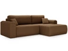 Ecksofa mit Schlaffunktion und Bettkasten Belvio rechts Braun
