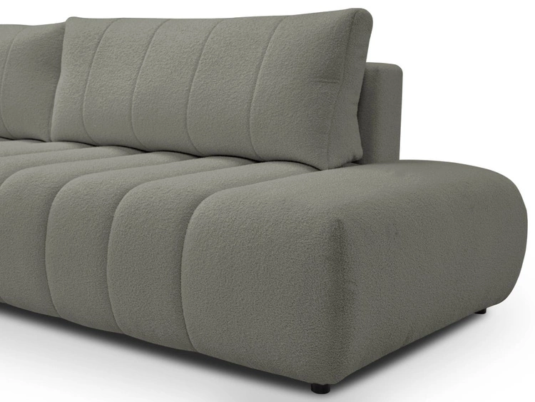 Ecksofa mit Schlaffunktion und Bettkasten Links Adoro Grau
