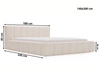 Polsterbett mit Bettkasten und Lattenrost 140x200 Split Grau