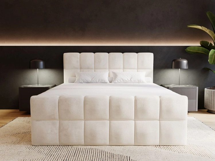 Boxspringbett mit Bettkasten 140x200 Alicante Beige