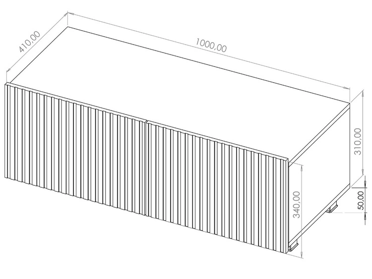 TV-Lowboard mit Türen 200 cm Kioto Schwarz matt