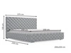 Polsterbett mit Bettkasten und Lattenrost 200x200 Astra Hellgrau