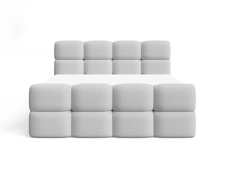Boxspringbett mit Bettkasten 140x200 Rivon Hellgrau