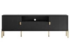 TV-Lowboard breit zweitürig mit Schublade und goldenen Metallfüßen Orlean Schwarz Matt