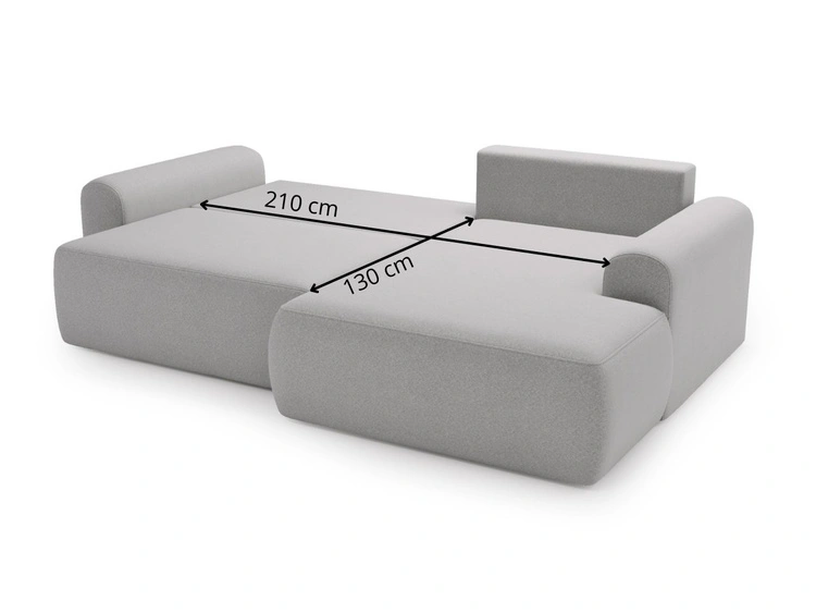 Ecksofa L-Form mit Schlaffunktion und Bettkasten Savana Links Grau