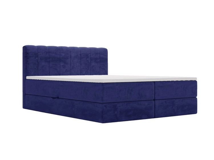 Boxspringbett mit Bettkasten 160x200 Forte Dunkelblau