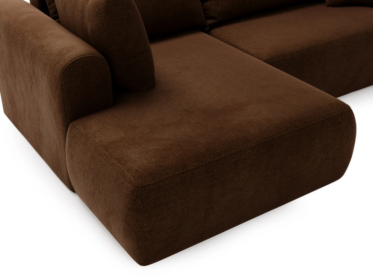 Ecksofa L-Form mit Schlaffunktion und Bettkasten Savana Bis Braun