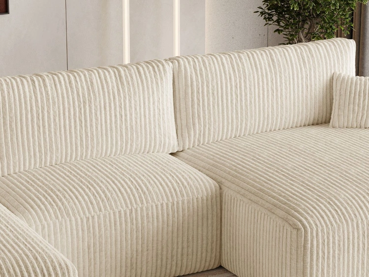 Wohnlandschaft mit Schlaffunktion und Bettkasten Serene Beige