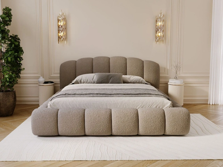 Polsterbett mit Stauraum und Lattenrost 120x200 Cloud Soft Braun
