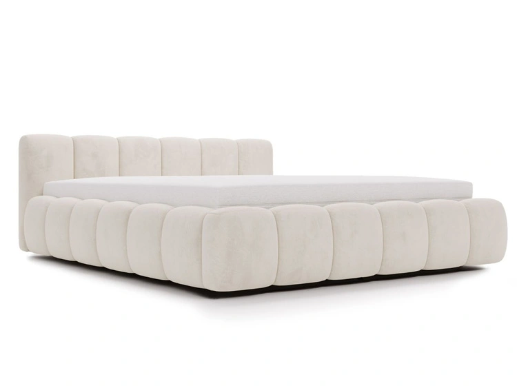 Polsterbett mit Bettkasten und Lattenrost 160x200 Cloud Low Beige