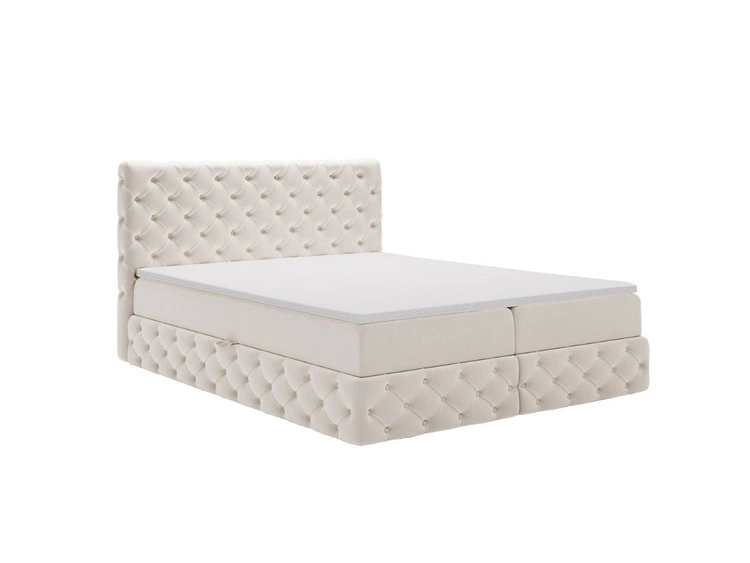 Boxspringbett mit Bettkasten 160x200 Canolo Creme