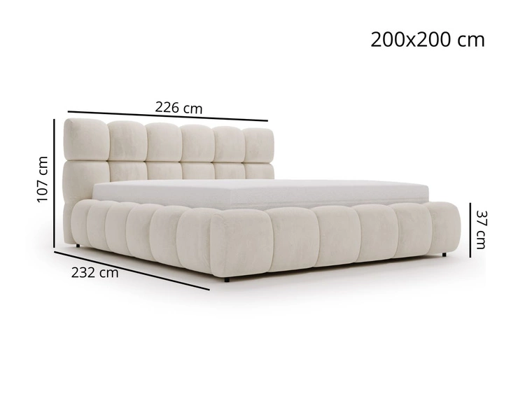 Polsterbett mit Bettkasten und Lattenrost 200x200 Modo Braun