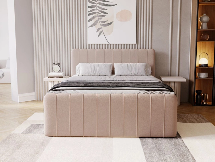 Boxspringbett mit Bettkasten 160x200 Osteno Beige